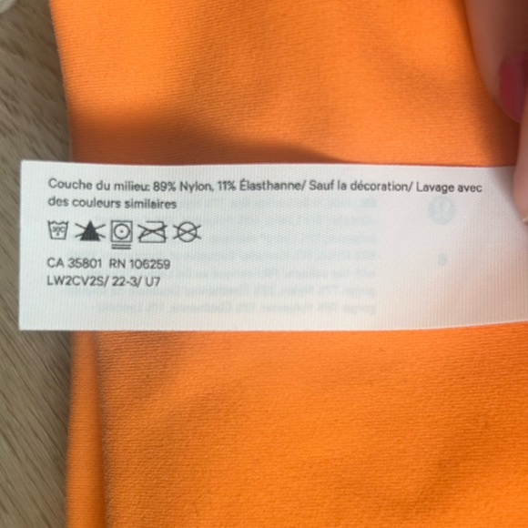 NWT Lululemon Wunder Train Long Line Bra Orange Size 6 C/D Cup Athletic Racer - Picture 5 of 9